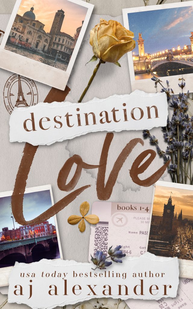 Book cover that says "Destination Love" books 1-4 in the Destination Love series